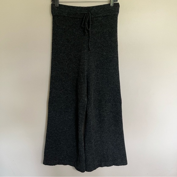 World Market Charcoal Recycled Yarn Knit Lounge Pants Size Small / Med Wide Leg - Picture 2 of 13
